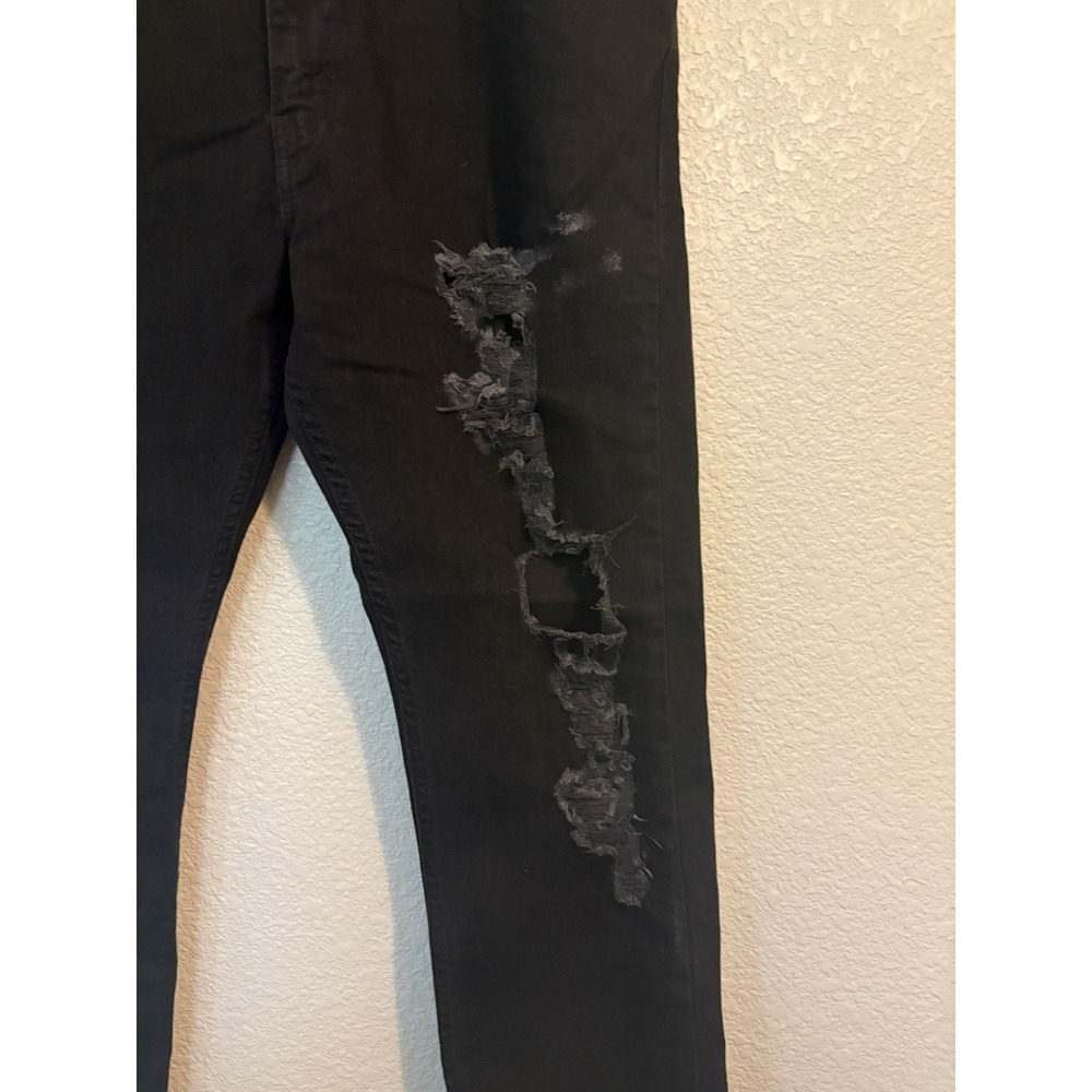 Levis 512 Jeans Mens 38x30 Black Distressed Stretch Denim - Picture 12 of 12